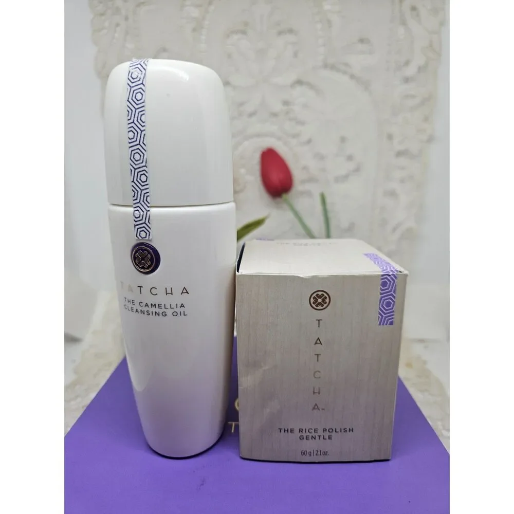 Tatcha Camellia Cleanser Oil 150ML NEW SEALED & Rice Polish GENTLE 60G NIB SET